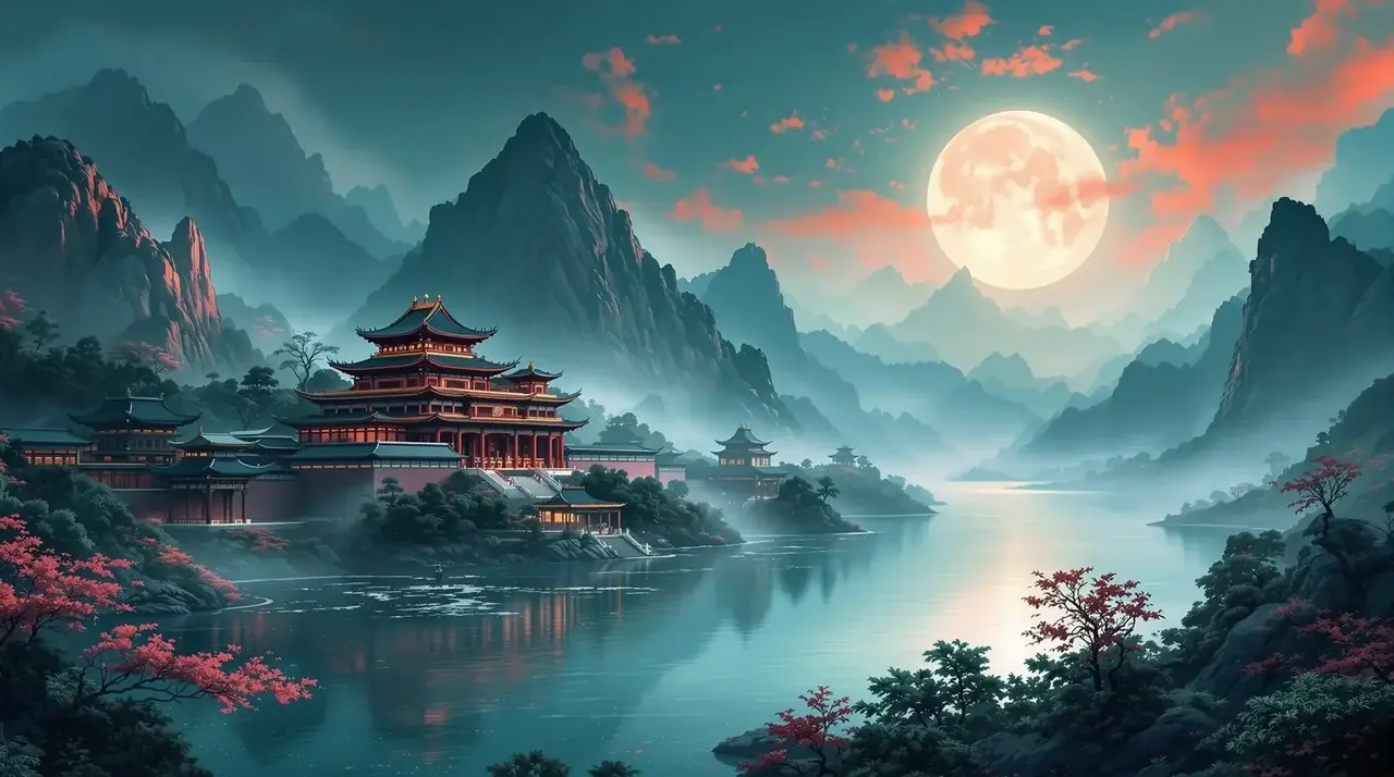 月落长河 横幅